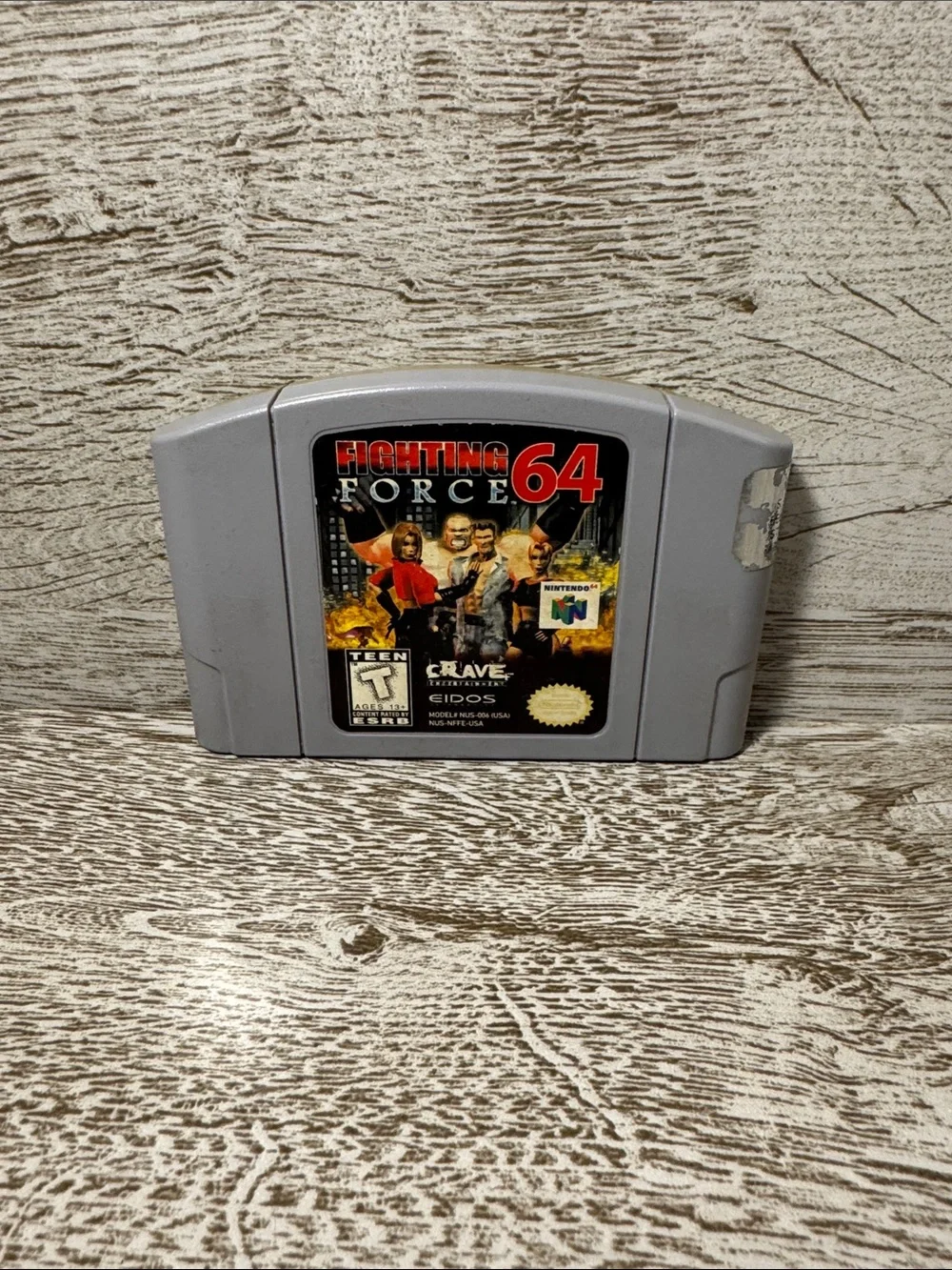 Nintendo Fighting Force 64 Gray N64 Cartridge with Colorful Label